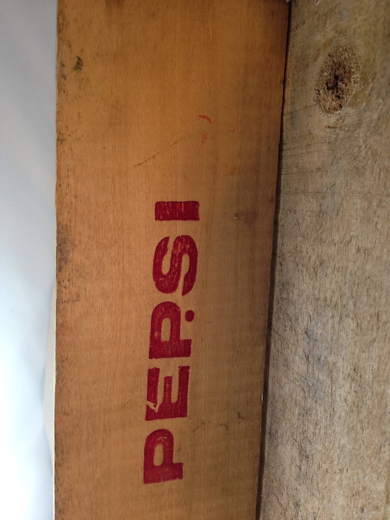 Vintage Pepsi-cola Case Sized Wooden Crate With Great Graphics