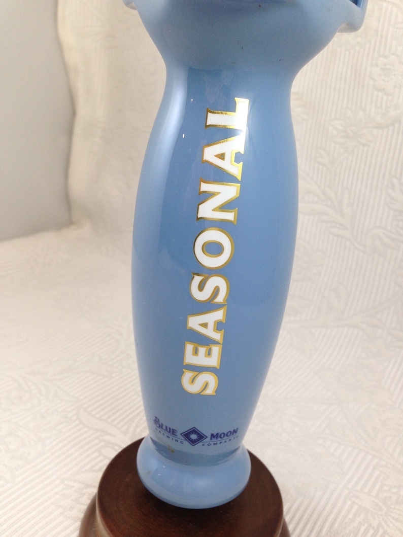 Blue Moon Tap Handle for Their Seasonal Ales 10 Inch Blue Ceramic with Changeable Face 02817 image 3