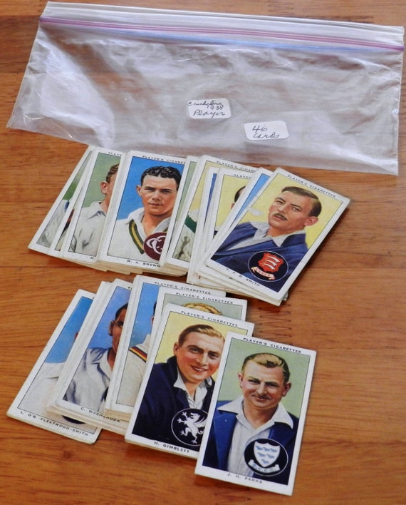 cricket cigarette cards John Player and Sons Imperial Tobacco Co. Cigarette Cards Cricketers of  1938 Contains 46 of 50 05087