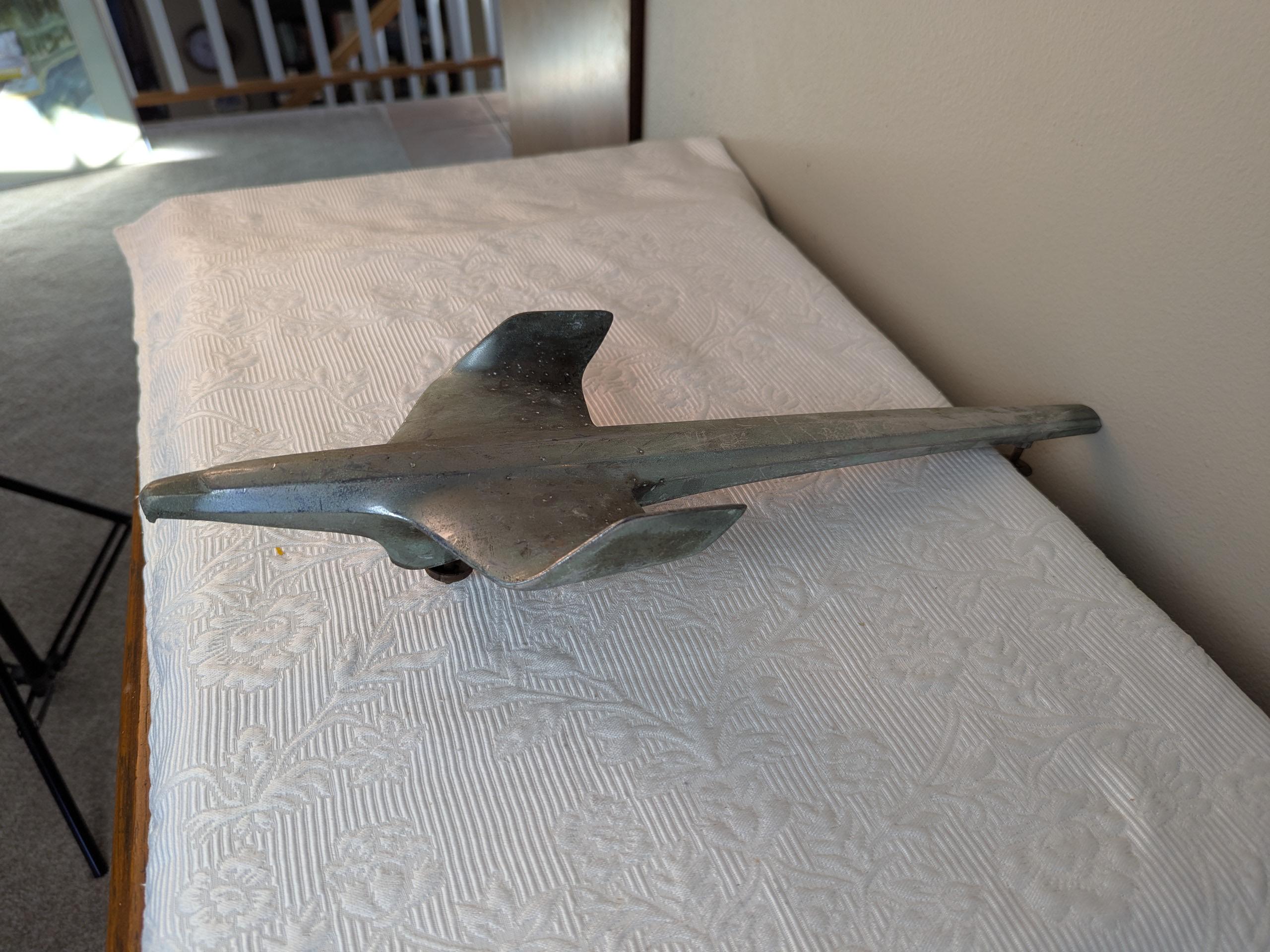 Vintage 1954 CHEVROLET Bel Air Hood Ornament Jet Plane P-3705036-C 