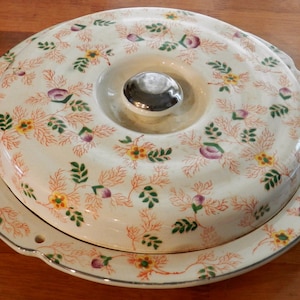Piatto vintage Mikori Ware coperto a 3 sezioni nel modello MIW5 senza manici in canna 03586