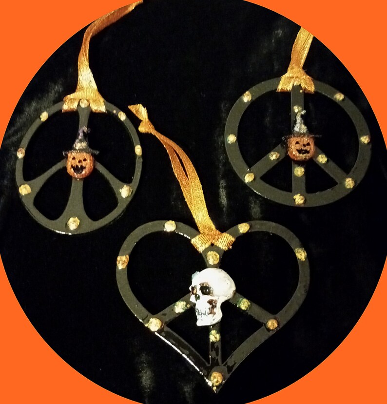 3 Pack Halloween Peace Signs Halloween Decor - Etsy