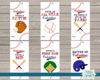 Baseball Valentines, baseball valentine's day cards, classroom valentines, softball classroom valentines, sports valentines, printable