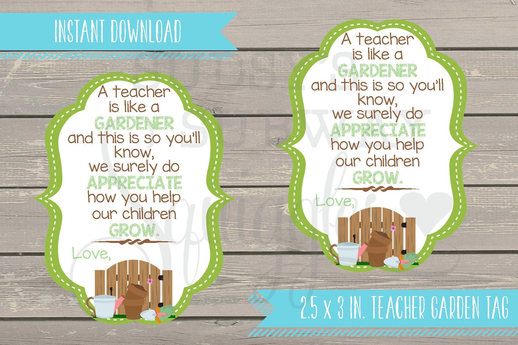 PRINTABLE A Teacher is Like a Gardener tag Thank you for Etsy