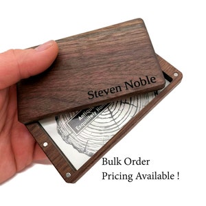 Personalized Business Card Holder, Personalized Business Card Case, Business card case wood image 2