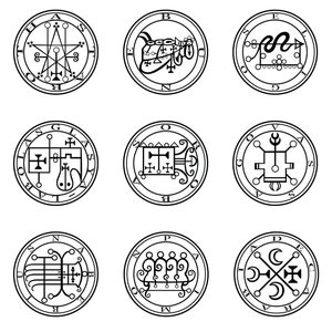 72 Goetic Demon Sigils - Digital Package (.png files)
