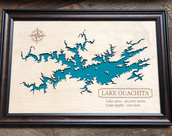 Custom Lake Map Personalized (Any Lake Available) Laser cut, Personalized Lake House Sign Engraved Lake Map Lake Art