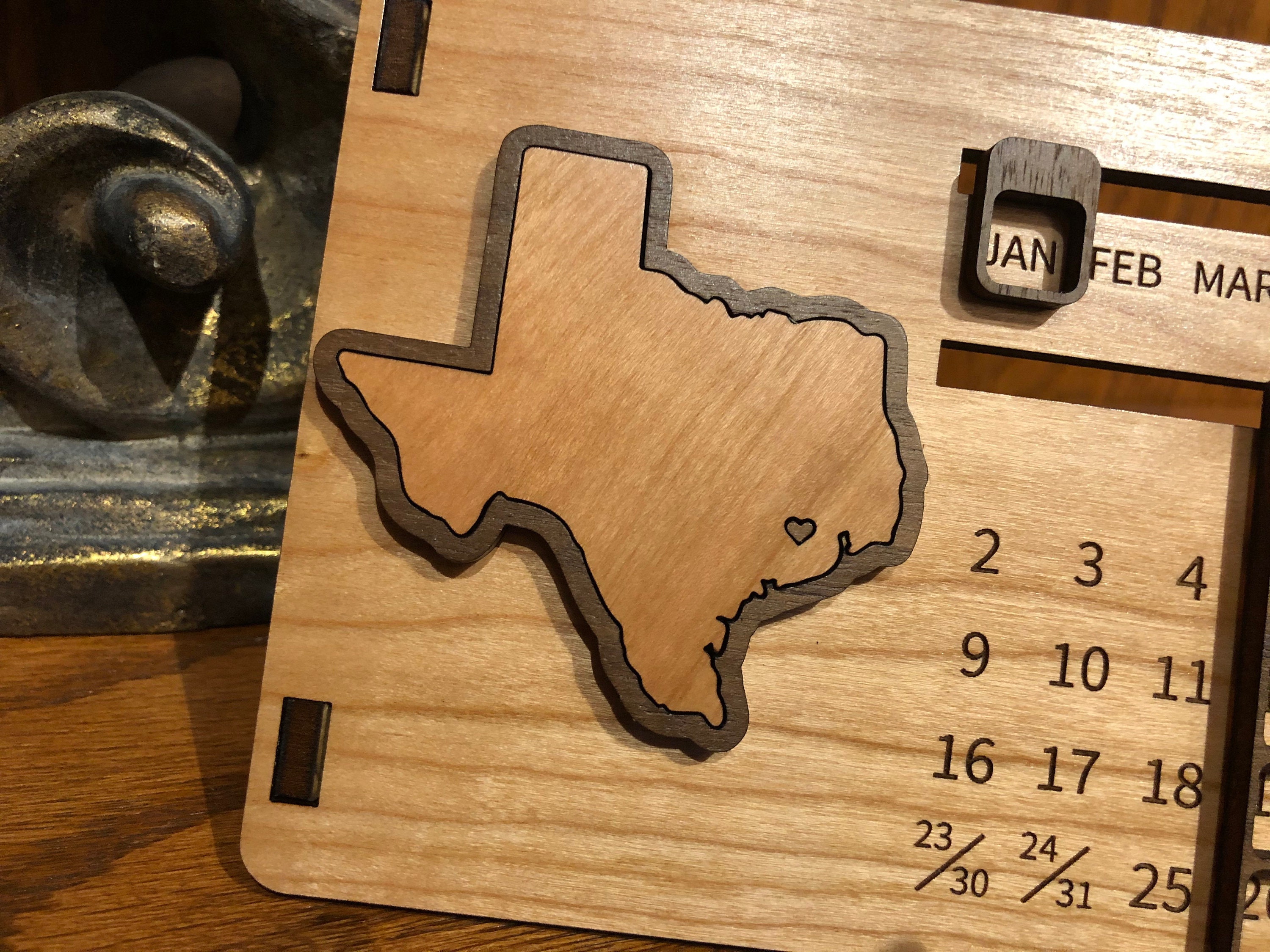 Texas Perpetual Desk Calendar State Calendar any State Can | Etsy