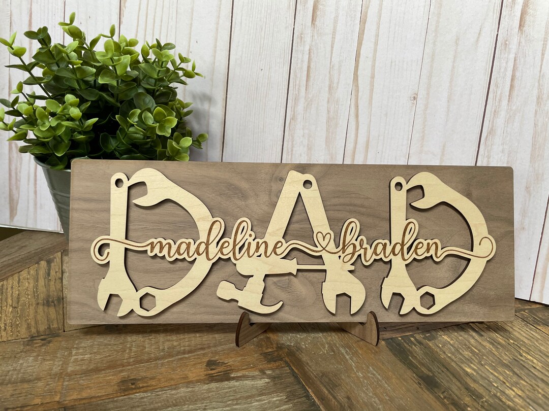 Pop Daddy Signs Father’s Day Personalized Wooden Sign for Dad Grandpa Papa Pop, Gift ...