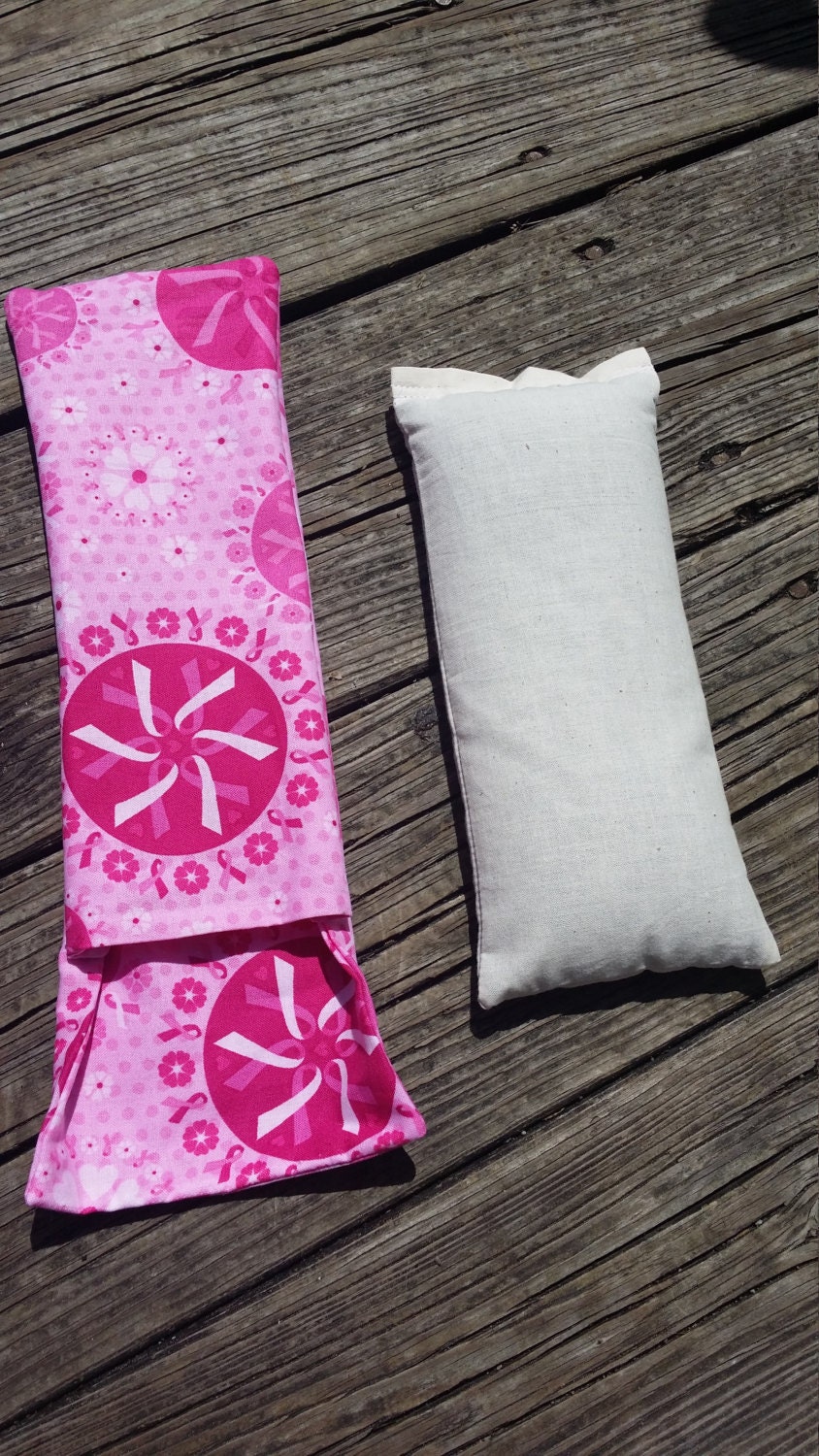 Yoga Eye Pillow / Relaxing Eye Pillow with Breast Cancer Awareness