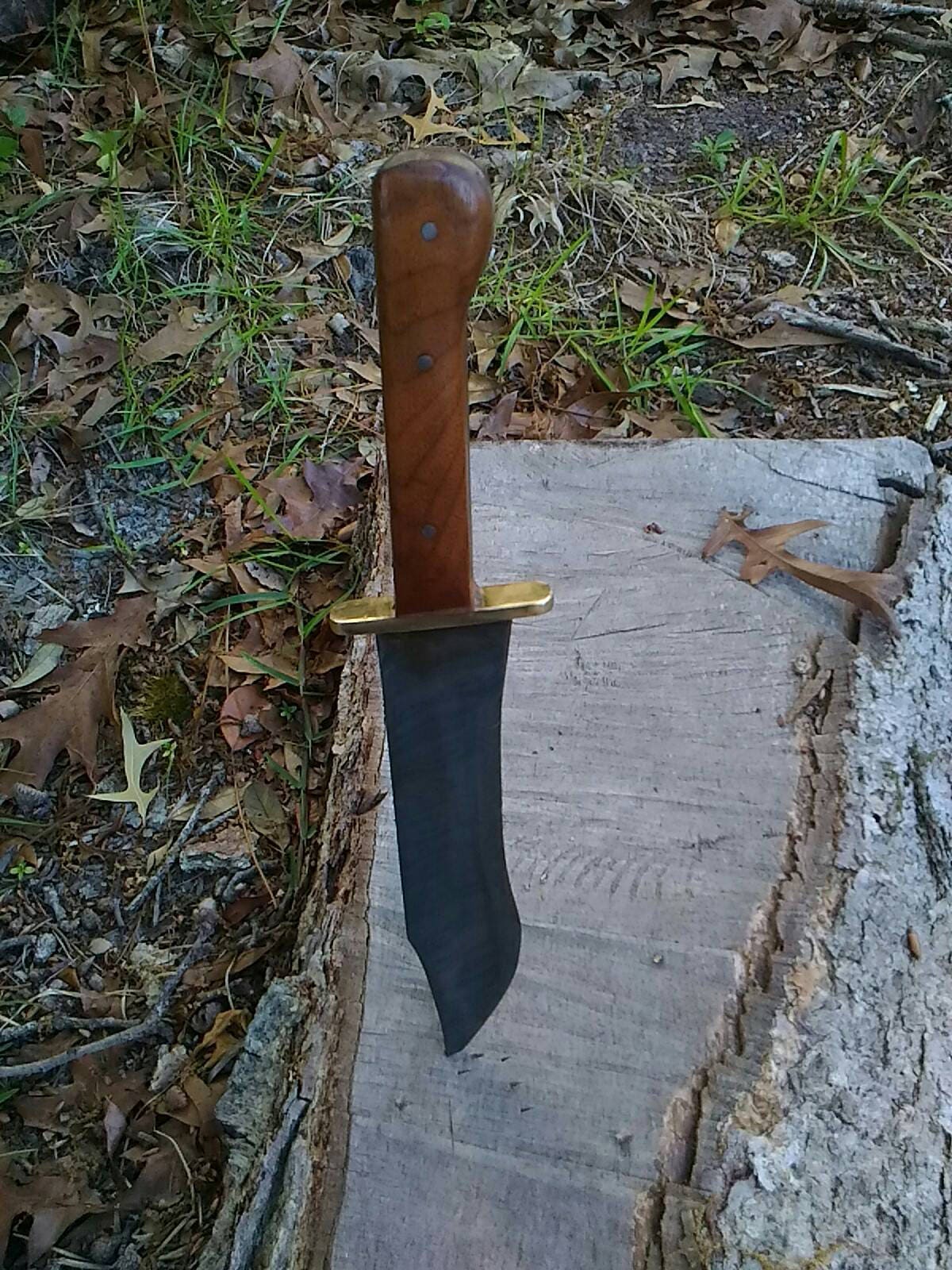 Large Recurve Bowie, Bowie knife, Damascus Bowie, Camp knife, Hiking