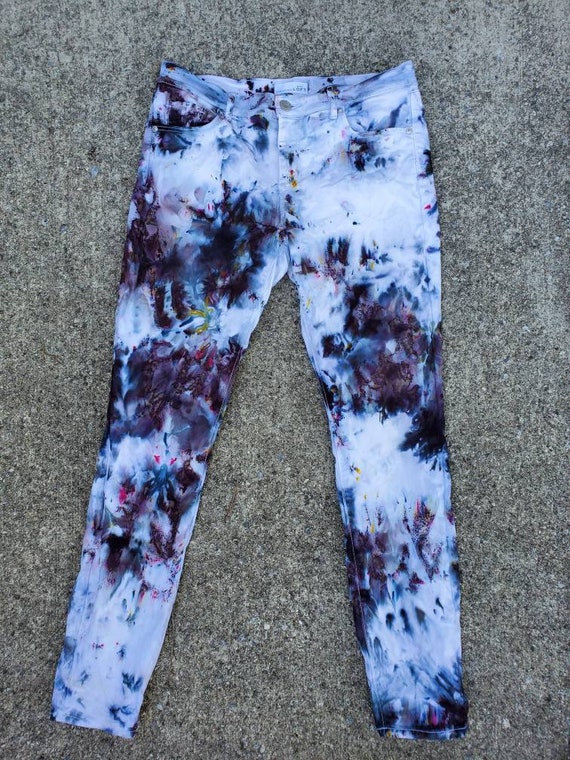 Tie Dye Women's Denim Jeans , Upcycled Women's Tie Dye Jeans , Festival Jeans , Hippie Jeans , Festival Attire , Woodstock Denim , Boho Jean