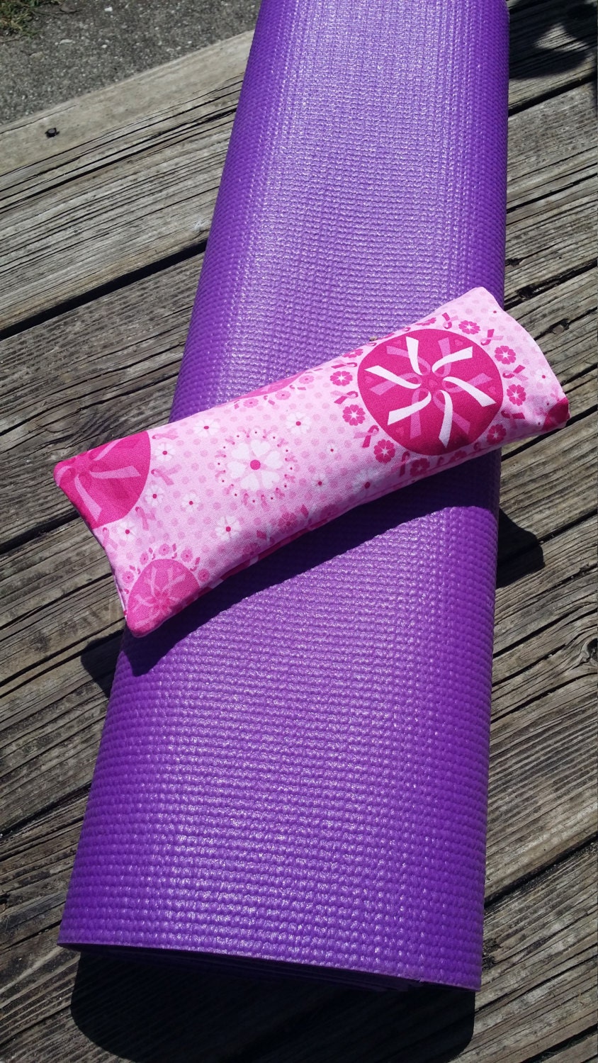 Yoga Eye Pillow / Relaxing Eye Pillow with Breast Cancer Awareness