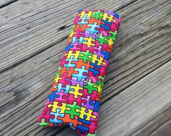 Yoga Eye Pillow with cover / Yoga Gift /  yoga accessories / Meditation Eye Pillow, Nap pillow, Autism Awareness/ Sensory Tool