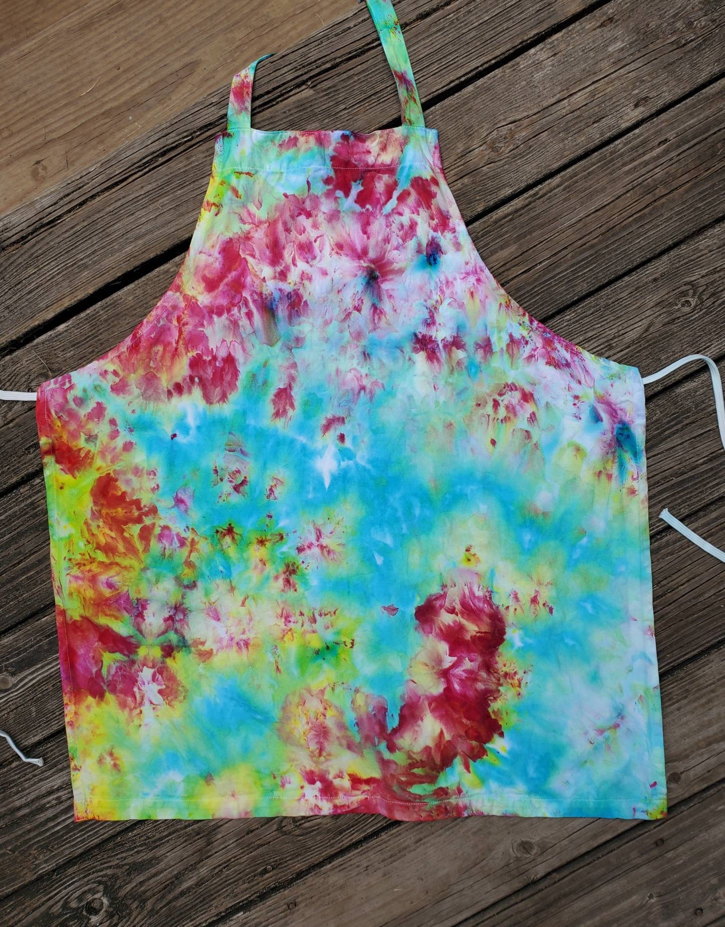 Tie Dye Apron, Tie Dye Craft Apron, Tie Dye Kitchen Apron, Waitress