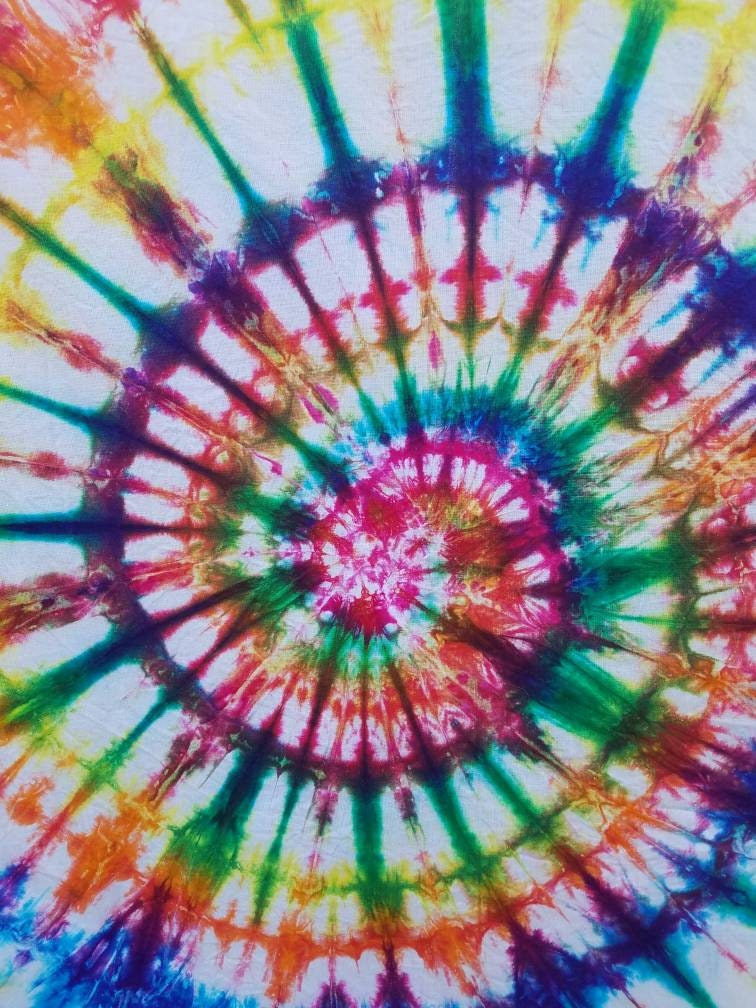 Tie Dye Cotton Fabric, Tie Dye Tapestry, Tie Dye Wall Hanging, Rainbow