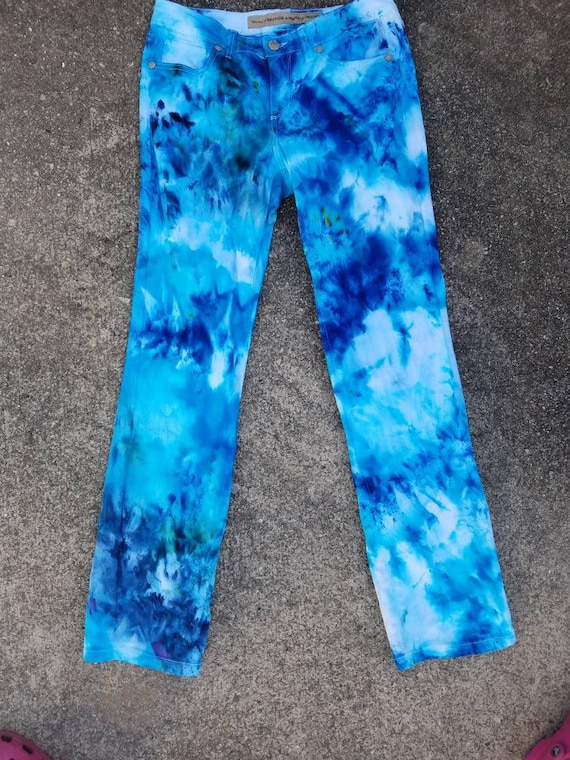 Tie Dye Women's Denim Jeans , Upcycled Women's Tie Dye Jeans , Festival Jeans , Hippie Jeans , Festival Attire , Woodstock Denim , Boho Jean