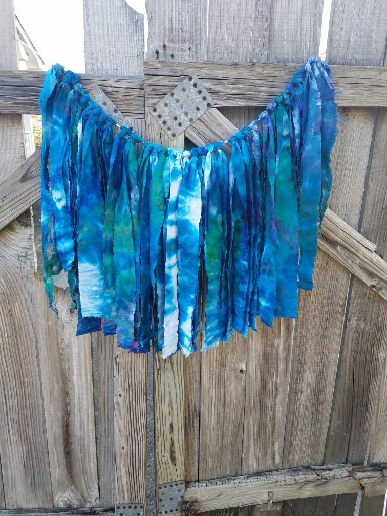 Fabric Garland Fabric Banner Fabric Bunting Tie Die Garland Tie
