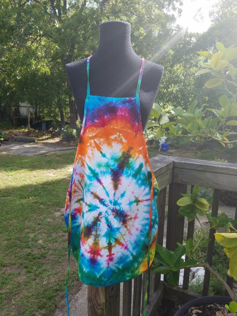 Tie Dye Apron, Tie Dye Craft Apron, Tie Dye Kitchen Apron, Waitress