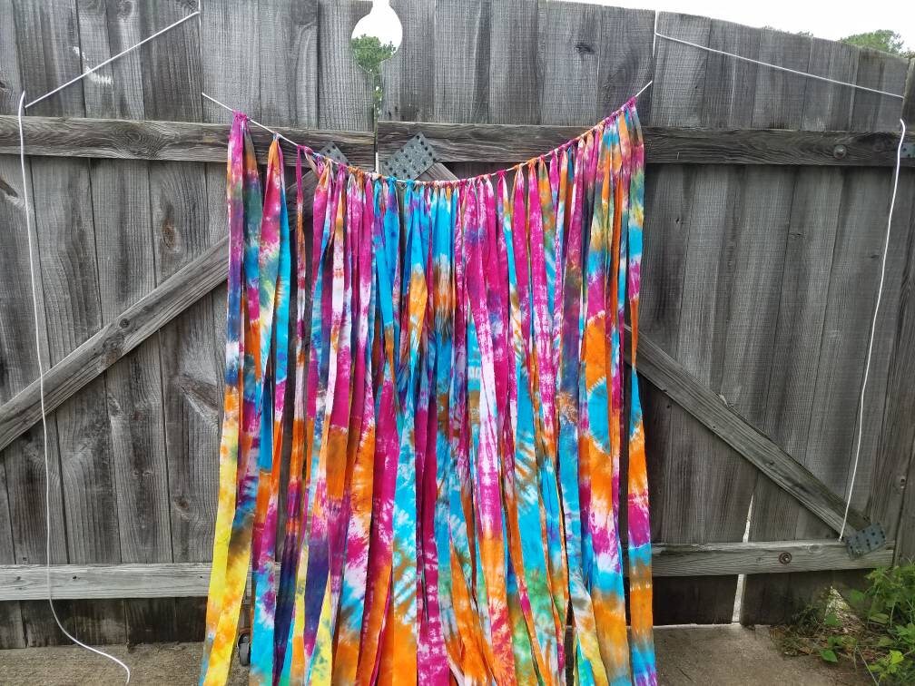 Fabric Garland Fabric Banner Fabric Bunting Tie Die Garland Tie