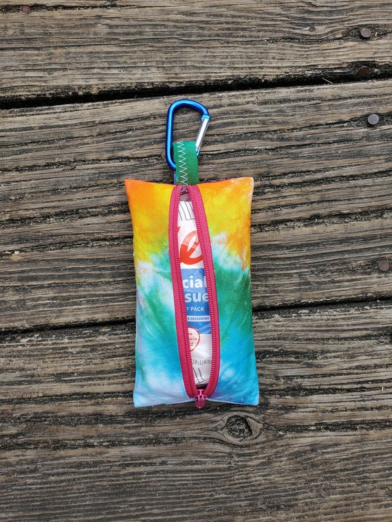 Tie Dye Tissue Pouch  Travel Tissue Holder  Small Pouch Small Zipper Bag