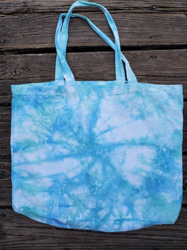 Hand Dyed Tote Bag, Tie Dye Tote, Tie Dye Market Bag, Tie Dye School
