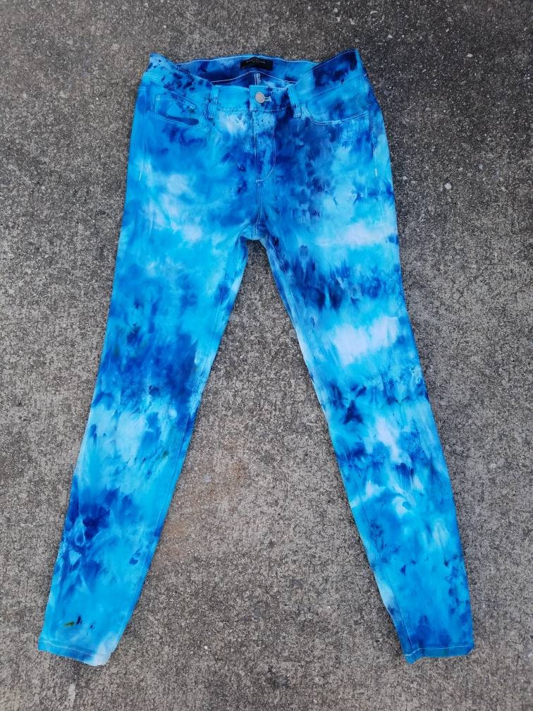Tie Dye Women's Denim Jeans , Upcycled Women's Tie Dye Jeans , Festival