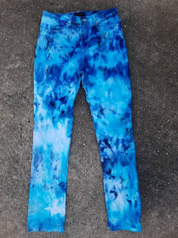 Tie Dye Women's Denim Jeans , Upcycled Women's Tie Dye Jeans , Festival ...