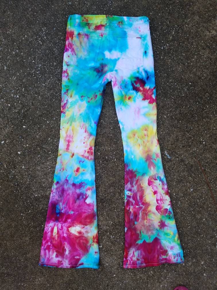 Tie Dye Women's Denim Jeans , Upcycled Women's Tie Dye Jeans , Festival