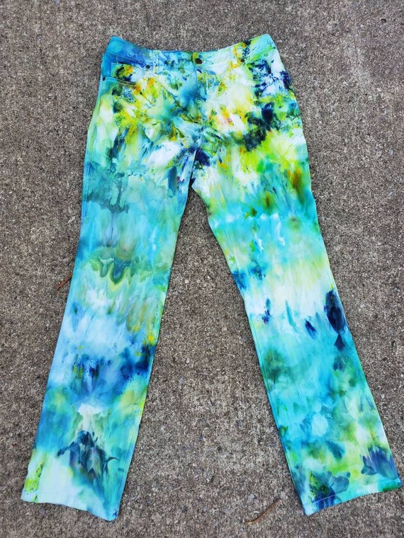 tie dye blue jeans