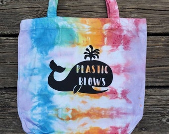 Hand Dyed Tote Bag, Tie Dye Tote, Tie Dye Market Bag, Plastic Blows, Women's Eco-Friendly, Tie Dye Beach Bag, Gift Bag, Shopping Bag