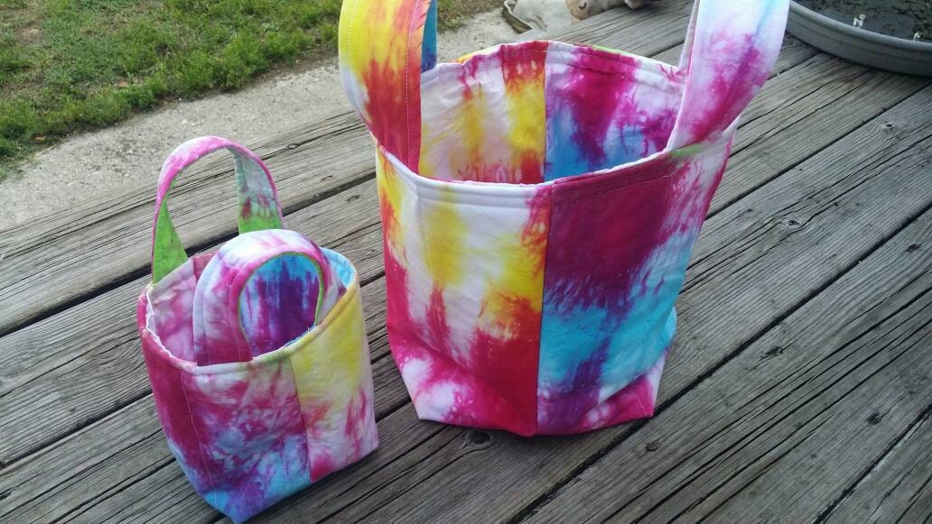 Tie Dye Quilted Totes /Hand Dyed Tie Dyed Reversible Reusable Washable ...