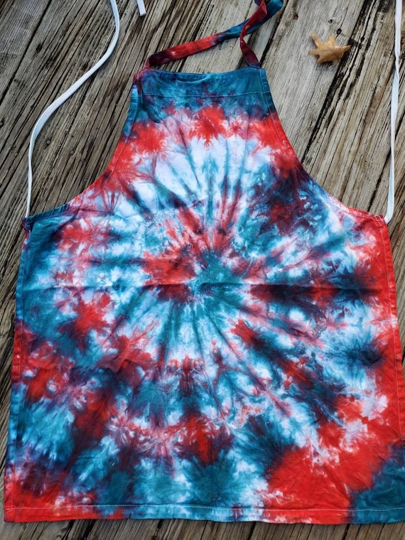 Tie Dye Apron, Tie Dye Craft Apron, Tie Dye Kitchen Apron, Waitress Apron, Tie Dye Cooking Apron, Chef Apron, Kitchen Apron