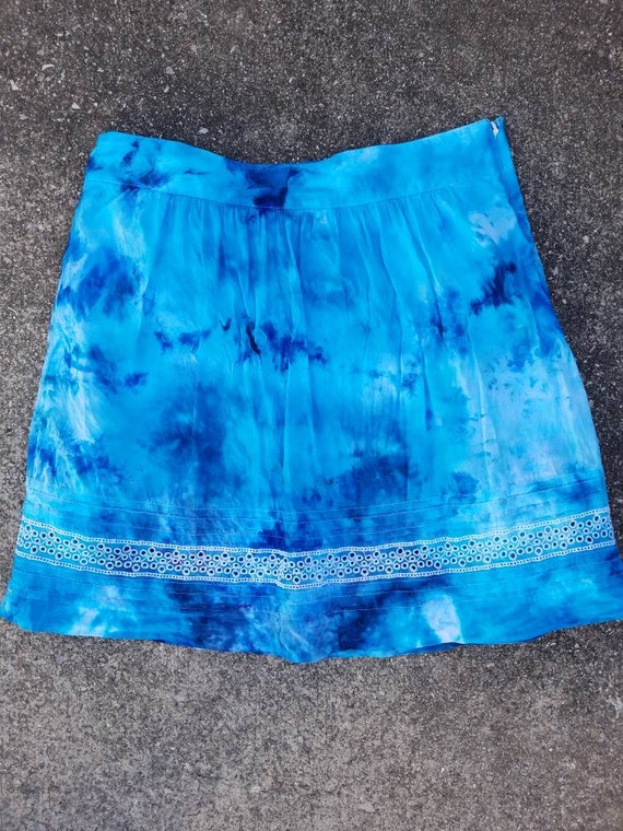 Tie Dye Skirt , Upcycled Tie Dye Skirt , Festival Skirt , Woodstock Skirt , One of a Kind Skirt , Skater Skirt , Boho Skirt , Hippie Skirt