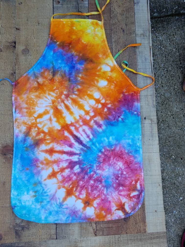 Tie Dye Apron, Tie Dye Craft Apron, Tie Dye Kitchen Apron, Waitress