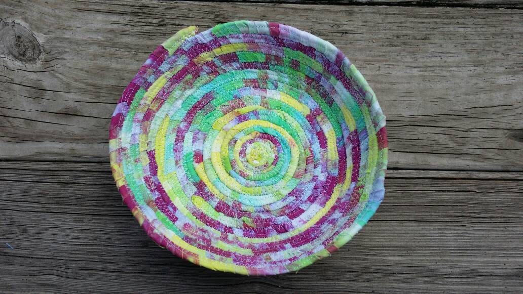 Tie Dye Coiled Bowl /Hand Dyed Fabric Bowl /Tie Dye Gift/ Tie Dye