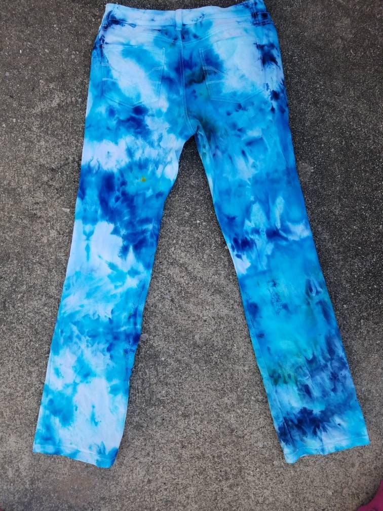 Tie Dye Women's Denim Jeans , Upcycled Women's Tie Dye Jeans , Festival