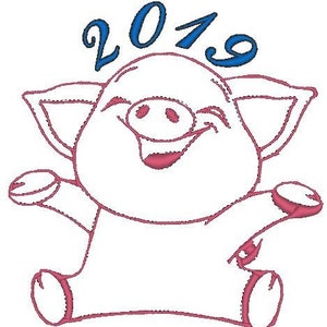 New year 2019, pig 2019,embroidery,Christmas bag,Santa pes brother,brother pes,surprise Santa,Christmas hat,Santa hat,bagging,sackcloth,gift