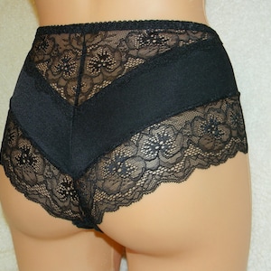 Handmade black,crotch panties,lace,high waist,wedding,with crotch,shorts,lace panties,sexy lingerie woman,night thong,underwear,lingerie