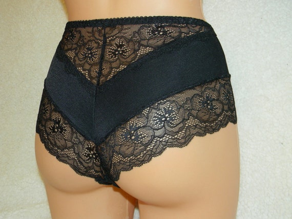 Handmade Black,crotchless Panties,lace,high Waist,wedding,crotchless,shorts,lace  Panties,sexy Lingerie Woman,night Thong,underwear,lingerie 