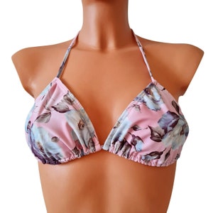 Handmade swim top, elastic fabric, bikini top, swimwear, swimsuit, swimming wear