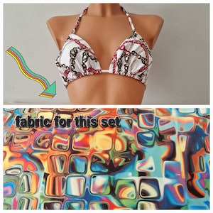 Handmade swim set, elastic fabric, bikini set, swimwear, swimsuit, swimming wear