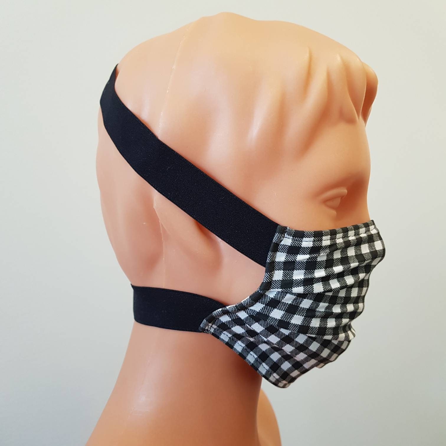 Plaid Handmade Face Mask, Cotton, One Size, Custom Request 