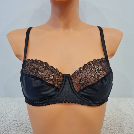 Handmade Lingerie,black Satin and Black Lace, Lingerie,underwear, Matching  Panties,sexy Lingerie Set,vintage Lingerie,wedding,love,sexy 