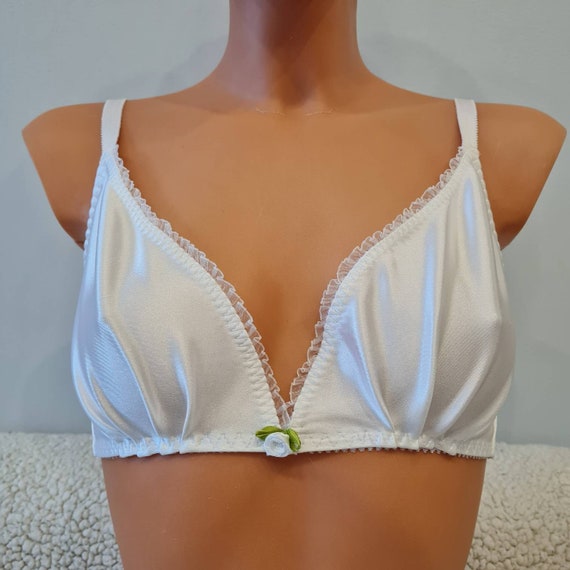 Bra copa completa ropa interior tela blanca lenceria hecha a mano sujetador lenceria vintage lenceria de luna de miel conjunto de lenceria rosa lenceria sujetadores bralette Etsy Mexico