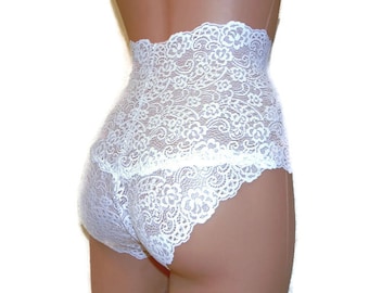 Lace,high waist lingerie,plus size panties,handmade panties,lingerie cross dressing,bbw woman,white lace lingerie,lace underwear,clear,lace