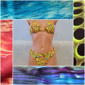 Handmade swim set, elastic fabric, bikini set, swimwear, swimsuit, swimming wear