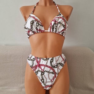 Handmade swim set, elastic fabric, bikini set, swimwear, swimsuit, swimming wear
