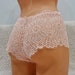 Handmade pink,crotchless panties,lace,high waist,wedding,crotchless,shorts,lace panties,sexy lingerie woman,night thong,underwear,lingerie 