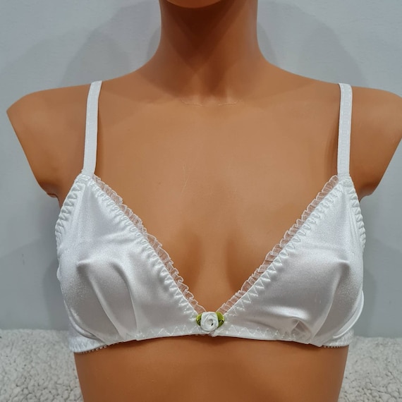 Bra Full Cup,underwear, White Fabric,handmade Lingerie,bra,vintage Lingerie,honeymoon  Lingerie,rose Lingerie Set,lingerie,bras,bralette 